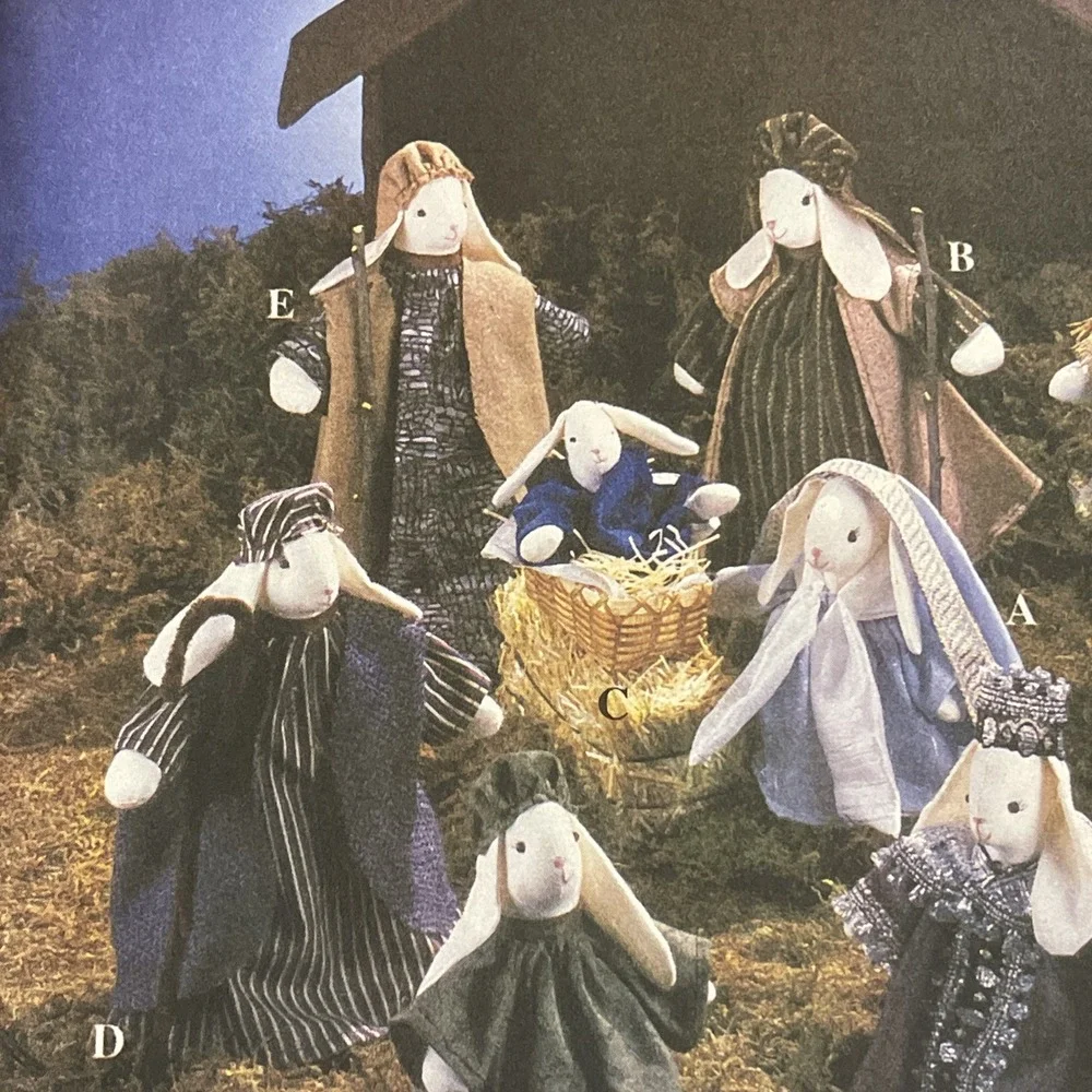 Simplicity 8778 Bunny Nativity UNCUT Sewing Pattern CHRISTMAS‎ DECOR VTG 1984